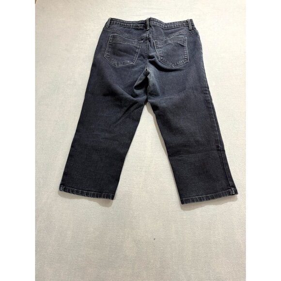Gloria Vanderbilt Womens Sadie Capri Jeans Straight Leg Stretch Dark Blue Size 8 - Picture 2 of 11